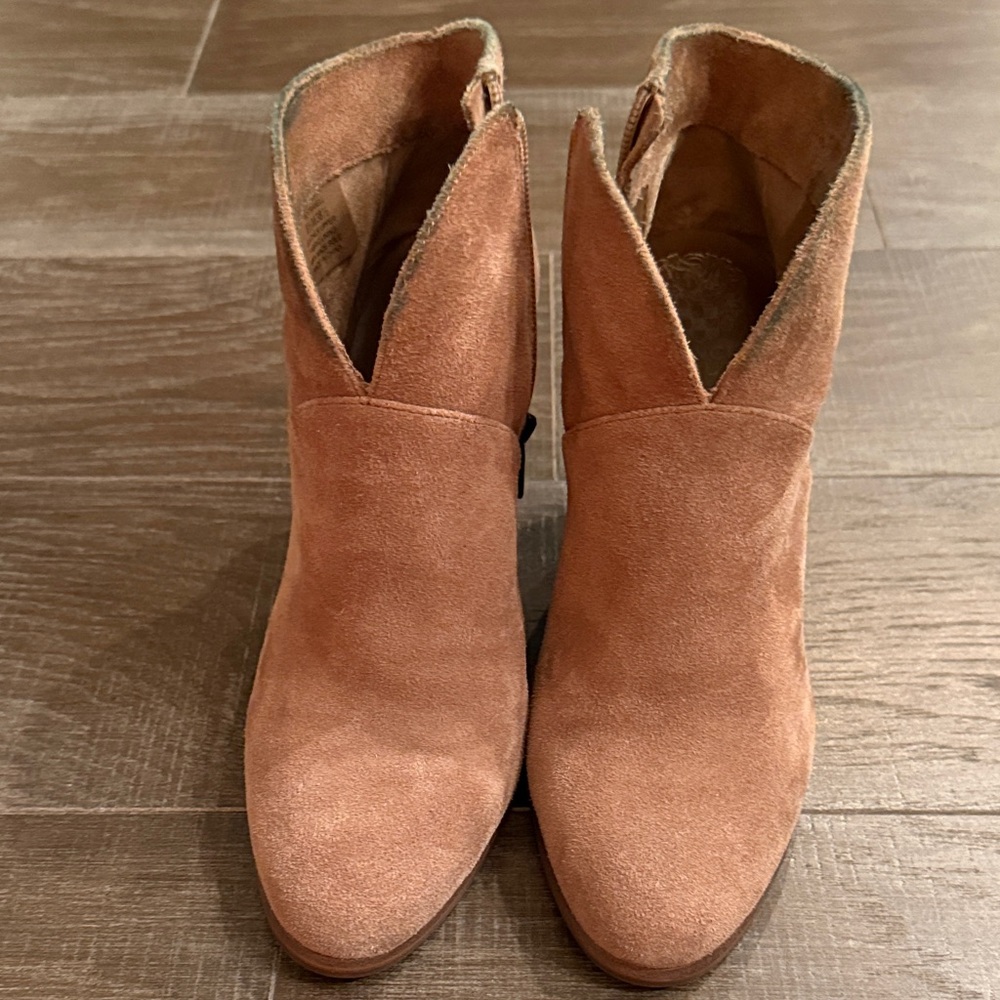 Vince Camuto Camel Suede Ankle Booties